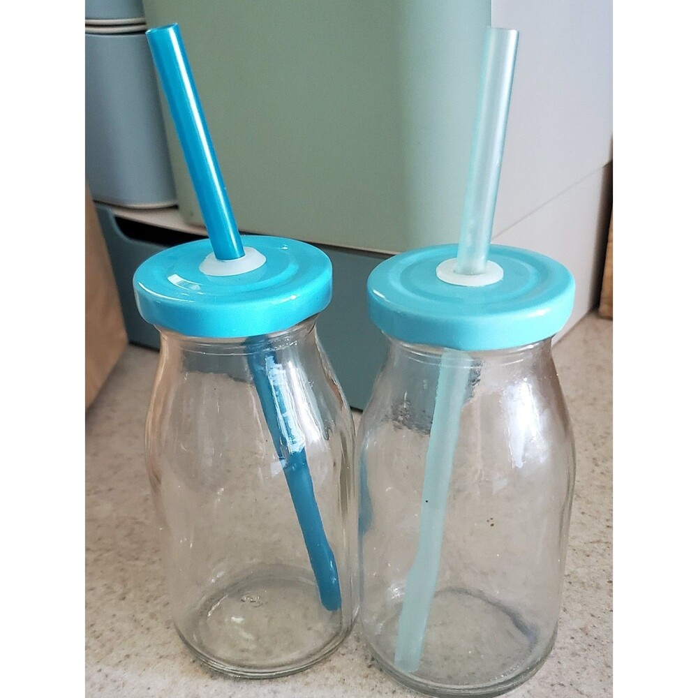 Vintage Mini Glass Milk Bottles